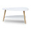 Mesa de centro moderna, estante, patas de madera, ModernHome blanco 3