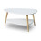 Mesa de centro moderna, estante, patas de madera, ModernHome blanco 4