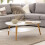 Mesa de centro moderna, estante, patas de madera, ModernHome blanco 6