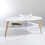 Mesa de centro moderna, estante, patas de madera, ModernHome blanco 9
