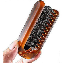 Folding Hair Brush Anti-static Range Hair Brush Detangler Brush for Girls Boys Women Men Kids Wet Dry Hair Mini Travel Brush(brown)(1pcs)