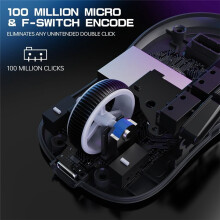 ATTACK X3 Mouse da Gioco per ESport, Sensore da Gioco PixArt PAW3950, Mouse Leggero Tri-Mode (BT5.2/2.4Ghz/Cablato) da 42K DPI
