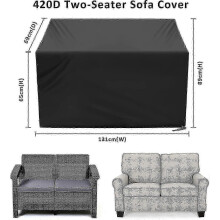 2 Seater Garden Bench Cover, Waterproof Outdoor Furniture Cover, 420D Oxford Fabric Sofa Protector for Patio & Garden Edition