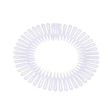 9 Pieces Full Circular Stretch Comb Flexible Plastic Circle Comb Stretch Hair Comb Headband Hairband Holder for Women Girls, 2colors (black, W