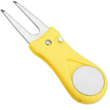 Golf Repair Tool Pitch Groove Cleaner Golf Fork Accessories Colours (yellow)(1pcs)
