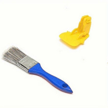 2-Piece Paint Brush Set, Lightweight Edger Brush with Wood Handle and Plastic Edge Guide, Clean Painting Tool for Walls Ceilings Trim