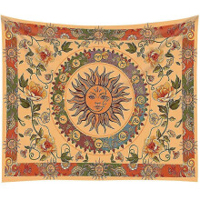 Trippy Tapestry Aesthetic Bedroom Tapestry Plant Tapestry Floral Sun Moon Tapestry
