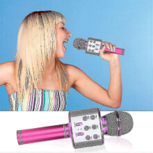 Portable Bluetooth Karaoke Microphone Wireless Professional Speaker Home Ktv Handheld Microphone(rose Gold)