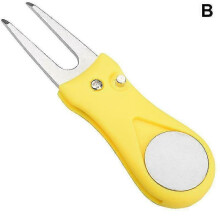 Golf Repair Tool Pitch Groove Cleaner Golf Fork Accessories Colours (yellow)(1pcs)