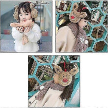 Kids' Winter Faux Fur Earmuffs Cute Reindeer Ear Warmers1pc