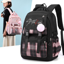 (Pink, Free size) Stray Kids Inspired Backpack School Bag Large Capacity Korean Style Unisex New