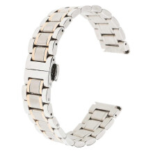 Butterfly Deployment Clasp Stainless Steel Watch Band Strap Bracelet 22mm
