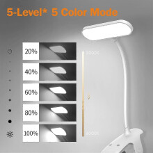 Wireless Led Desk Lamp, Touch Bedside Lamp 5 Dimmable 360 Flexible Neck Led Lamp, Reading Lamp Reading Lamp Compatible with Bed
