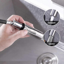 Replacement Kitchen Faucet Spout for Hand Shower Universal Detachable Faucet Head G1/2 Brushed Sus304 Stainless Steel Pfs200-bs