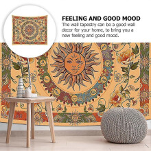 Trippy Tapestry Aesthetic Bedroom Tapestry Plant Tapestry Floral Sun Moon Tapestry