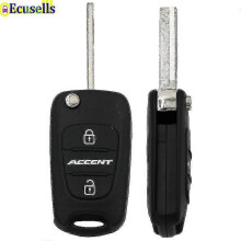 Replacement Flip Folding Key Shell for Hyundai Accent 2011 2012 2013 Remote Key Case Fob 3 Button Hyn17 Blade