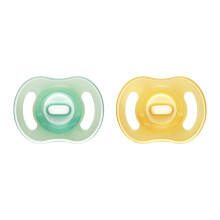 Tommee Tippee Ultra-Light StayPut Night Glow Soother, 0-6m, 2 Pack, Glow in The Dark, Lightweight,