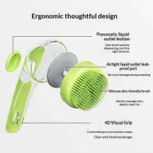 (Yellow) Pet Bath Brush for Easy Foaming and Gentle Massage, Soft Silicone Bristles, Grooming Tool for Cats and Dogs