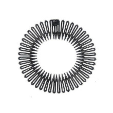 9 Pieces Full Circular Stretch Comb Flexible Plastic Circle Comb Stretch Hair Comb Headband Hairband Holder for Women Girls, 2colors (black, W