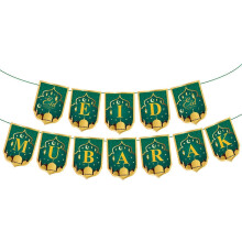 Eid Mubarak for Banner Moon Star Pull Flag Party Decorations Supplies Ornament for Islam Muslim Ramadan Home Wall Backgr