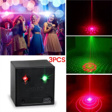 Rechargeable Battery R&G Projector Disco DJ Light 32 Patterns Dance Bar Party Car Effect Christmas Decorate Stage Lamp