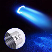 LED Muffler Carbon Fiber Exhaust Muffler Pipe Tip 63-65mm Inlet Luminous Tail Throat Auto Modified Stainless Tail Throat