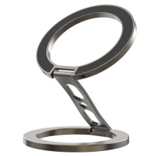 Phone 360 Rotation Double-Sided Magnetic Holder for Portable Metal Finger Ring Stand for Smartphone Grey