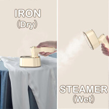 Travel Steamer Iron for Clothes Mini - Portable Ironing Machine Travel Small Size Portable Steamer Travel College Dorm Home Essentials (Beige)