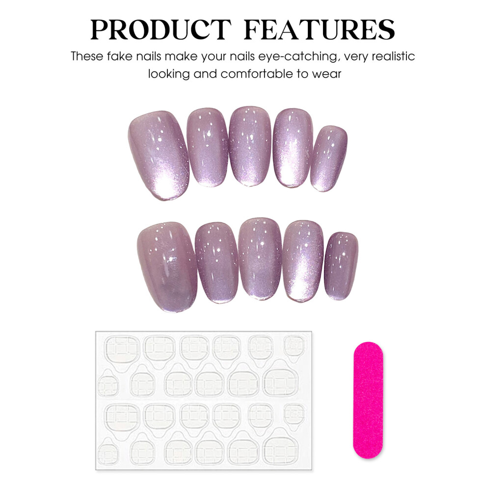 Dcph-Clothing (Xs) Purple Press-On Nails - Long Lasting Fake Nails