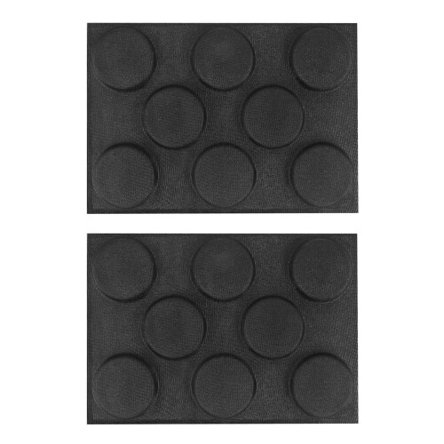 2X Silicone Hamburger Bread Forms Perforated Bakery Molds Non Stick Baking Sheets Fit Half Pan Size
