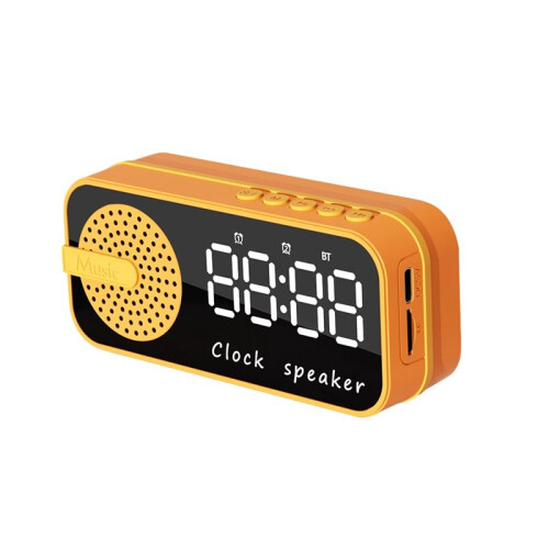 Mirror Digital Alarm Clock Timer Rechargable Wireless Clock Alarms Speaker Subwoofer Desktop LED Clock A
