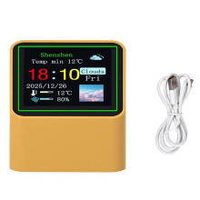 New Portable Wifi Weather Station Display Weather Temperature Humidity Alarm Clock Desktop Decoration STV08 A
