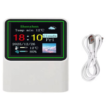 New Portable Wifi Weather Station Display Weather Temperature Humidity Alarm Clock Desktop Decoration STV08 B