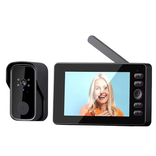 Wireless Video Doorbell Night Vision 4.3in LPS Screen Waterproof Visual Doorbell Camera Home Security Two-Way Intercom