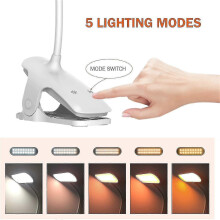 Wireless Led Desk Lamp, Touch Bedside Lamp 5 Dimmable 360 Flexible Neck Led Lamp, Reading Lamp Reading Lamp Compatible with Bed