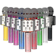 Portable Bluetooth Karaoke Microphone Wireless Professional Speaker Home Ktv Handheld Microphone(rose Gold)