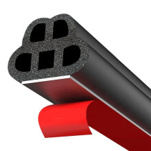 34 Ft Universal Car Door Seal Strip,Self-Adhesive Double Layer 5 Hole Rubber Weather Stripping, Fits Cars, Trucks, SUVs