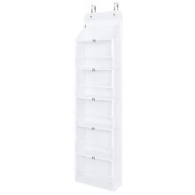 Hanging Yarn Storage Organizer with 6 Zippered Compartments, Clear PVC Front, Dustproof Large Capacity for Crochet