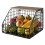 Fruit Baskets Kitchen Counter Hanging Wire Baskets with Wood Lids Countertop Vegetable Fruit Snack Storage Organizer 1