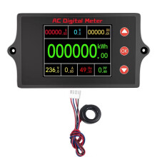 0-100A Digital Voltmeter with Color Screen Display High Precision AC Current Voltage Tester Electric Meter Closed