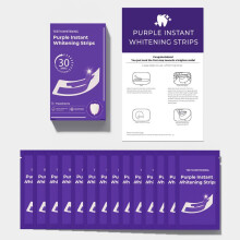 Purple Teeth Whitening Strips Kit 14 Pairs Color Correcting Strips Instant Whitening Whitening Teeth Patches