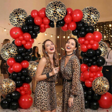 6 Pcs Leopard & Cheetah Print Foil Balloons 22 Inch 4D Large Metallic Round Leopard Balloons Cheetah Print Decoration for Birthday Party Camo Animal J
