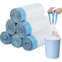 3 Rolls Bin Bags Bin Liners Drawstring Rubbish Bags - Drawstring Handle Strong Tall Trash Bags Unscented Garbage Bags45x50cm