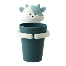 Cartoon Animal Toothbrush Cup Holder Set Wall Mounted Pen Holders Blue