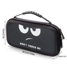 Storage Case "DON'T TOUCH ME" Hard Travel Case, Shock-Resistant for Handheld Game Consoles, Empty Only
