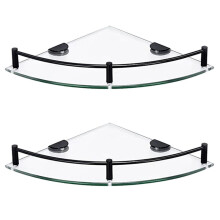 Bathroom Shelves, Bathroom Glass Corner Shelf Wall Mounted ,Tempered Glass Shelf for Storing Shower Gel/Soap 2pc
