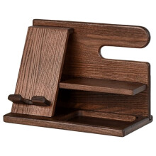 Wood Phone Docking Station,Desktop Nightstand Organizer - Birthday Gifts, Key Holder, Stand Wallet, Watch &