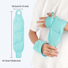 Reusable Wrist Hot and Cold Compress Bag, Soft Gel Pack for Thermal Therapy and Ice Application, Hand Pain Relief, Blue-Green