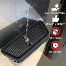 Silicone Drip Tray for Refrigerator Water Dispenser, Raised Grooves Drainage Mat, Easy Clean Splash Guard for Kitchen Countertop