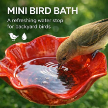 Bird Bath, Metal Flower Garden Stake, Bird Baths for Outdoors Birdfeeder with Metal Stake Birdbath Garden Decor